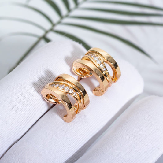 [Ornora Jewelry]ZERO 1 PINK GOLD DIAMONDS EARRINGS