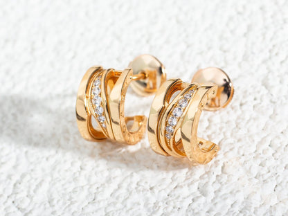 [Ornora Jewelry]ZERO 1 PINK GOLD DIAMONDS EARRINGS