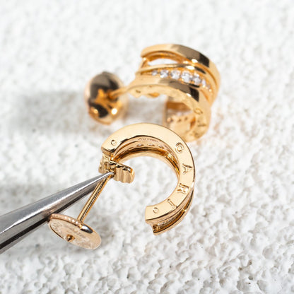 [Ornora Jewelry]ZERO 1 PINK GOLD DIAMONDS EARRINGS