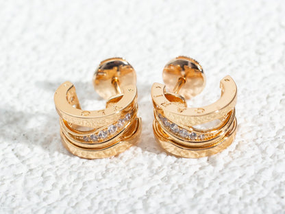 [Ornora Jewelry]ZERO 1 PINK GOLD DIAMONDS EARRINGS