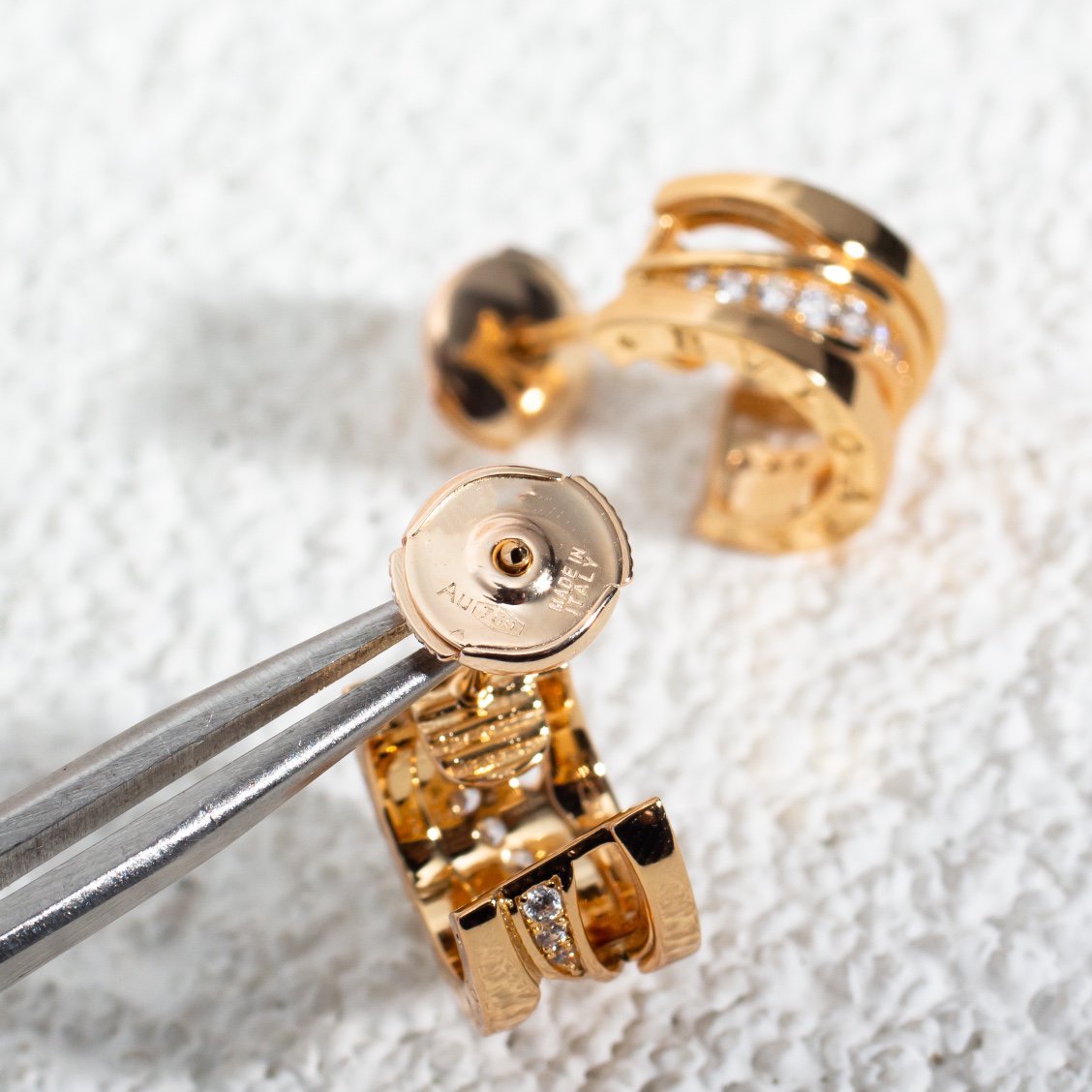 [Ornora Jewelry]ZERO 1 PINK GOLD DIAMONDS EARRINGS