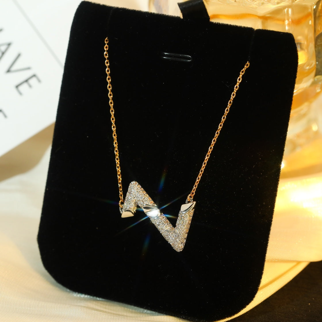 [Ornora Jewelry]VOLT SILVER DIAMOND PEDANT NECKLACE