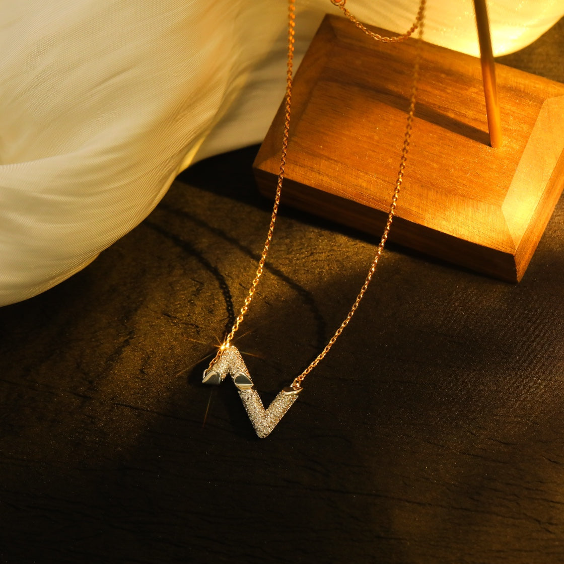 [Ornora Jewelry]VOLT SILVER DIAMOND PEDANT NECKLACE