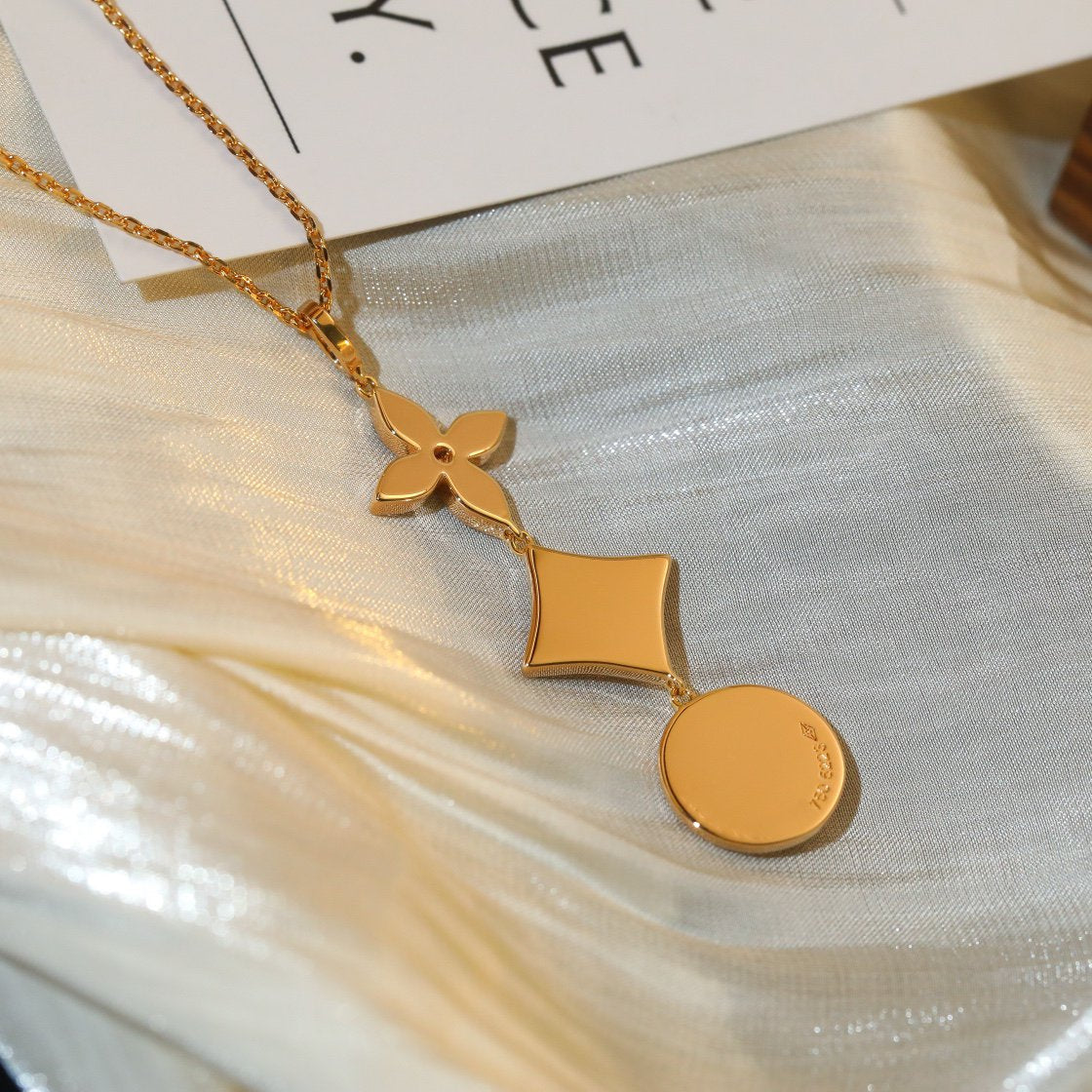 [Ornora Jewelry]STAR AND SUN DIAMOND PINK GOLD NECKLACE