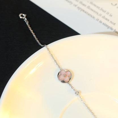 [Ornora Jewelry]SUN MOTIF PINK MOP SILVER BRACELET