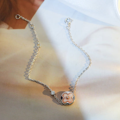 [Ornora Jewelry]SUN MOTIF PINK MOP SILVER BRACELET