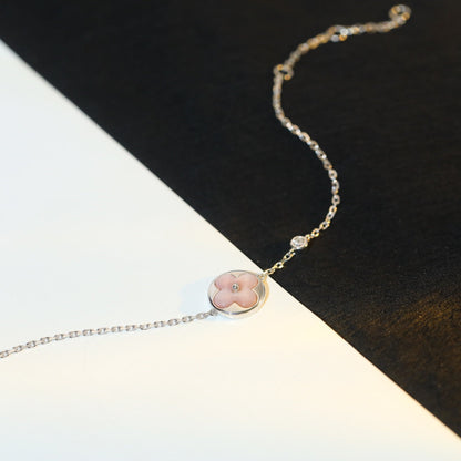 [Ornora Jewelry]SUN MOTIF PINK MOP SILVER BRACELET