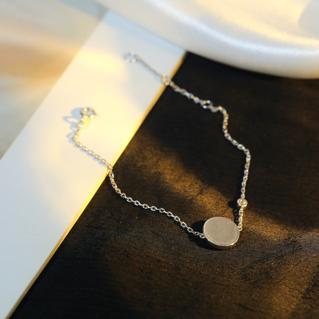 [Ornora Jewelry]SUN MOTIF PINK MOP SILVER BRACELET