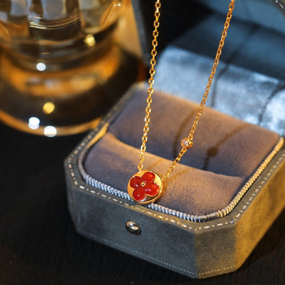 [Ornora Jewelry]SUN PEDANT PINK GOLD 1 DIAMOND NECKLACE