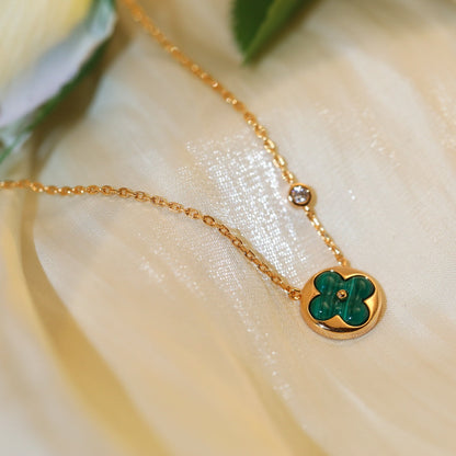 [Ornora Jewelry]SUN PEDANT PINK GOLD 1 DIAMOND NECKLACE