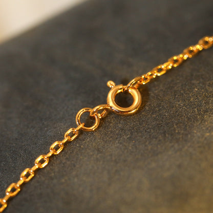 [Ornora Jewelry]SUN PEDANT PINK GOLD 1 DIAMOND NECKLACE