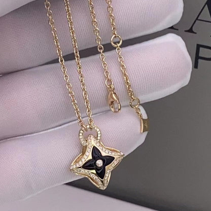 [Ornora Jewelry]STAR PEDANT PINK GOLD DIAMOND NECKLACE