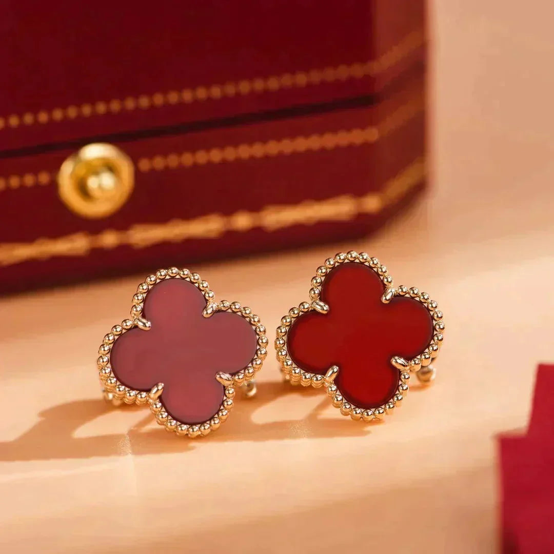 [Ornora Jewelry]CLOVER MEDIUM 1 MOTIFS CARNELIAN  EARRINGS