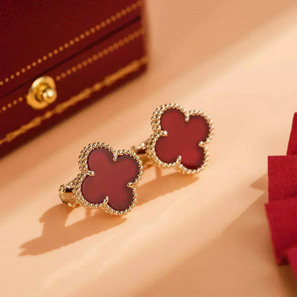 [Ornora Jewelry]CLOVER MEDIUM 1 MOTIFS CARNELIAN  EARRINGS