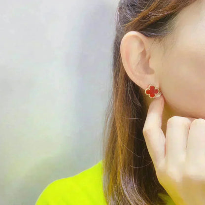 [Ornora Jewelry]CLOVER MEDIUM 1 MOTIFS CARNELIAN  EARRINGS