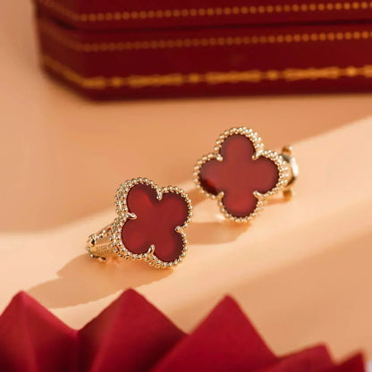 [Ornora Jewelry]CLOVER MEDIUM 1 MOTIFS CARNELIAN  EARRINGS