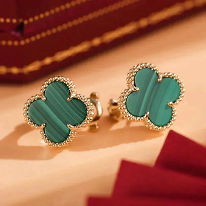 [Ornora Jewelry]CLOVER MEDIUM 1 MOTIFS MALACHITE  EARRINGS