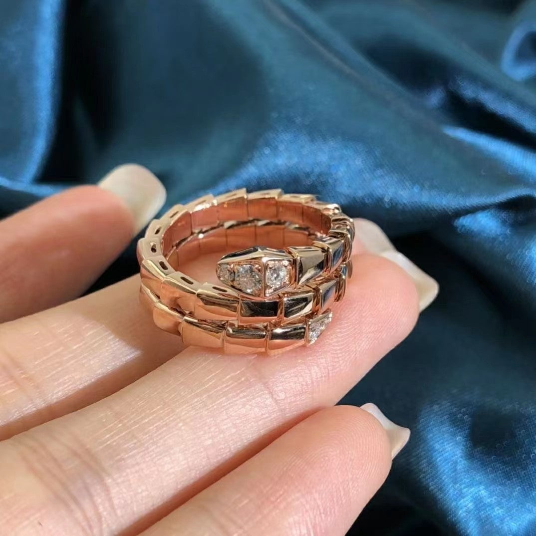 [Ornora Jewelry]SERPENTS DOUBLE ROW DIAMOND RING