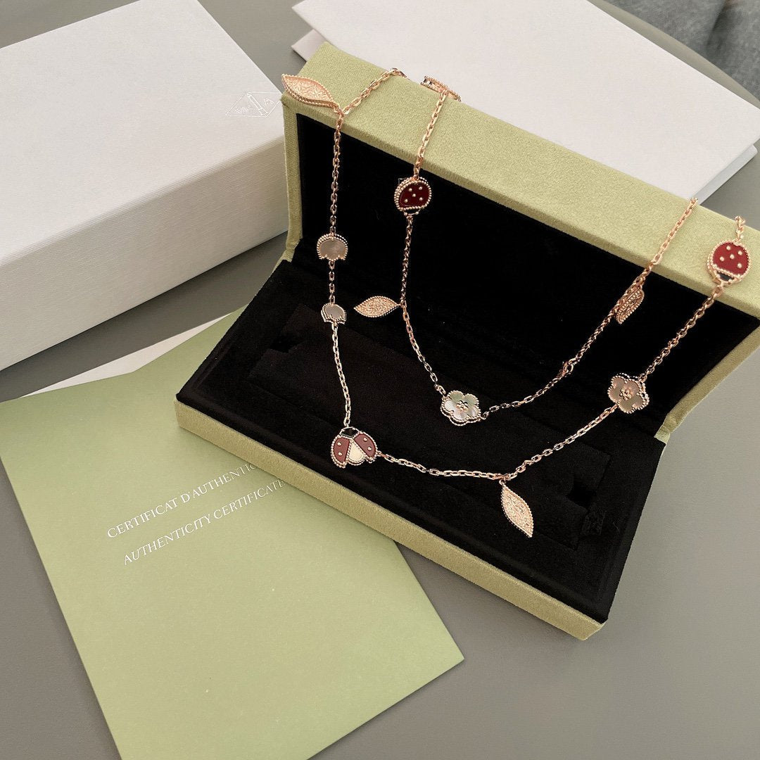 [Ornora Jewelry]LUCKY SPRING 15 MOTIFS ROSE GOLD NECKLACE