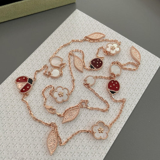[Ornora Jewelry]LUCKY SPRING 15 MOTIFS ROSE GOLD NECKLACE