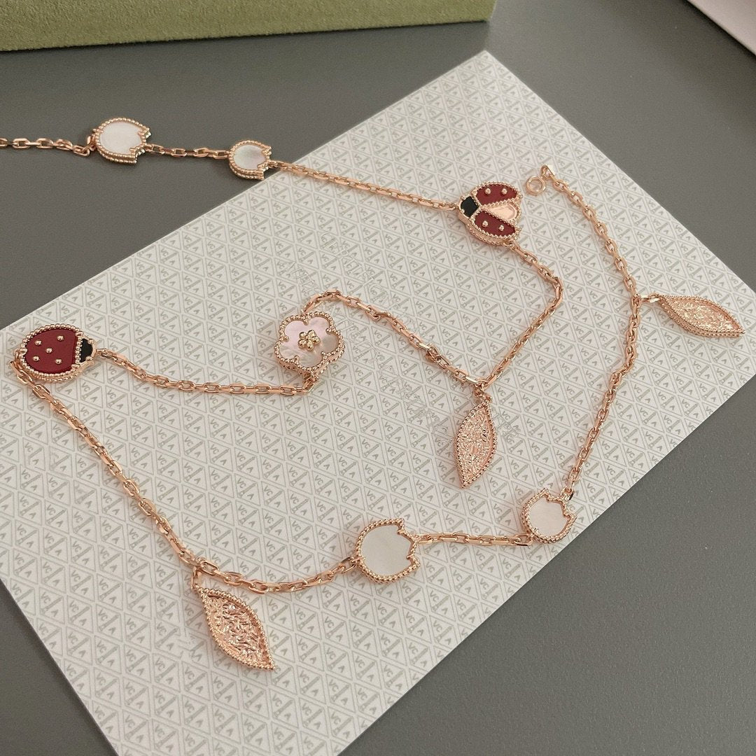 [Ornora Jewelry]LUCKY SPRING 15 MOTIFS ROSE GOLD NECKLACE