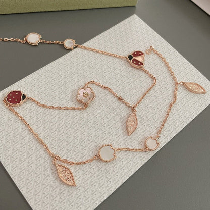 [Ornora Jewelry]LUCKY SPRING 15 MOTIFS ROSE GOLD NECKLACE