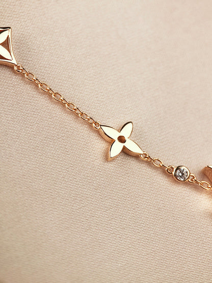 [Ornora Jewelry]STAR AND SUN 7 MOTIFS GOLD BRACELET
