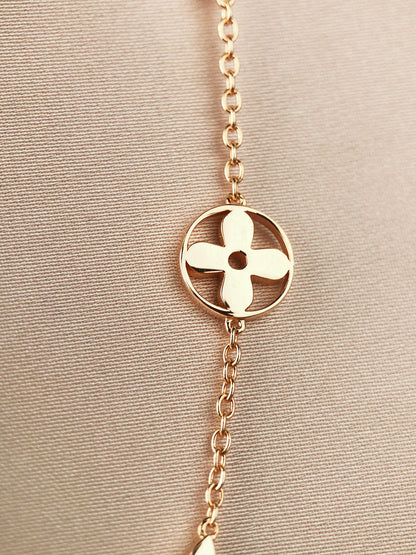 [Ornora Jewelry]STAR AND SUN 7 MOTIFS GOLD BRACELET
