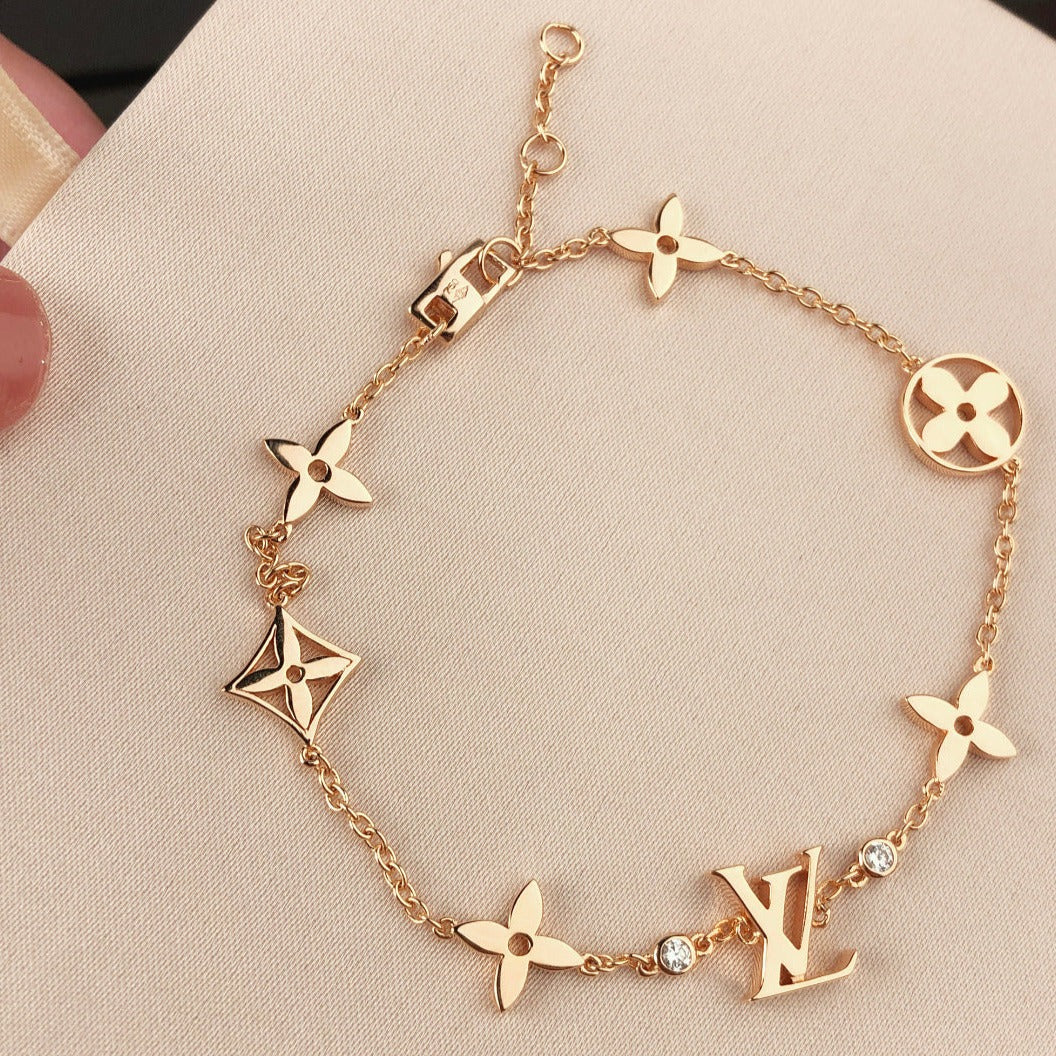 [Ornora Jewelry]STAR AND SUN 7 MOTIFS GOLD BRACELET