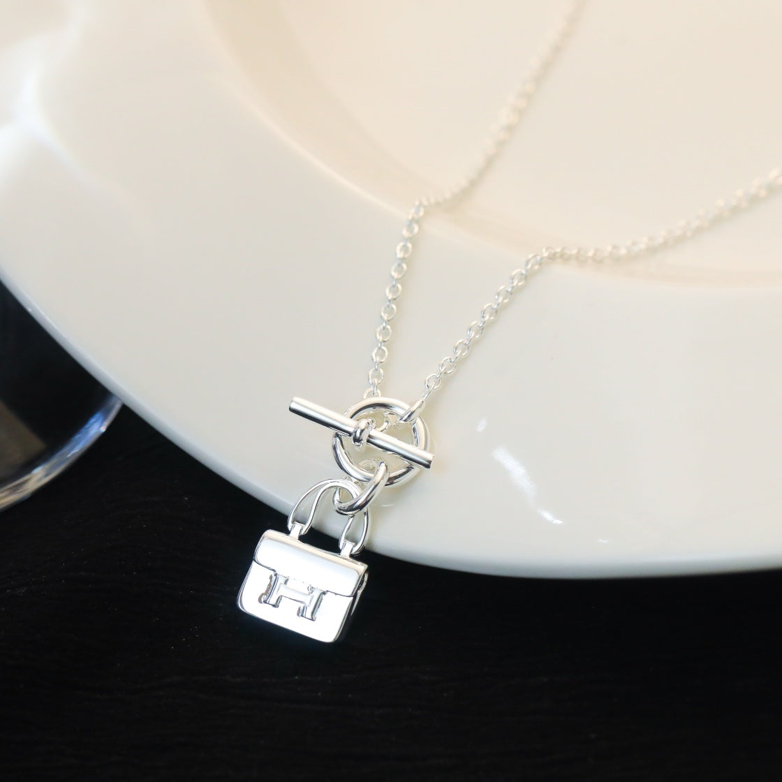 [Ornora Jewelry]POP H PEDANT SILVER NECKLACE