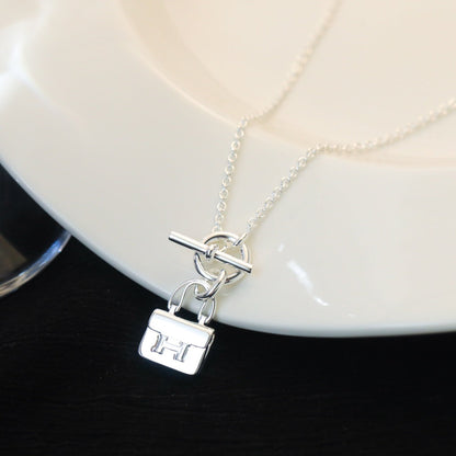 [Ornora Jewelry]POP H PEDANT SILVER NECKLACE