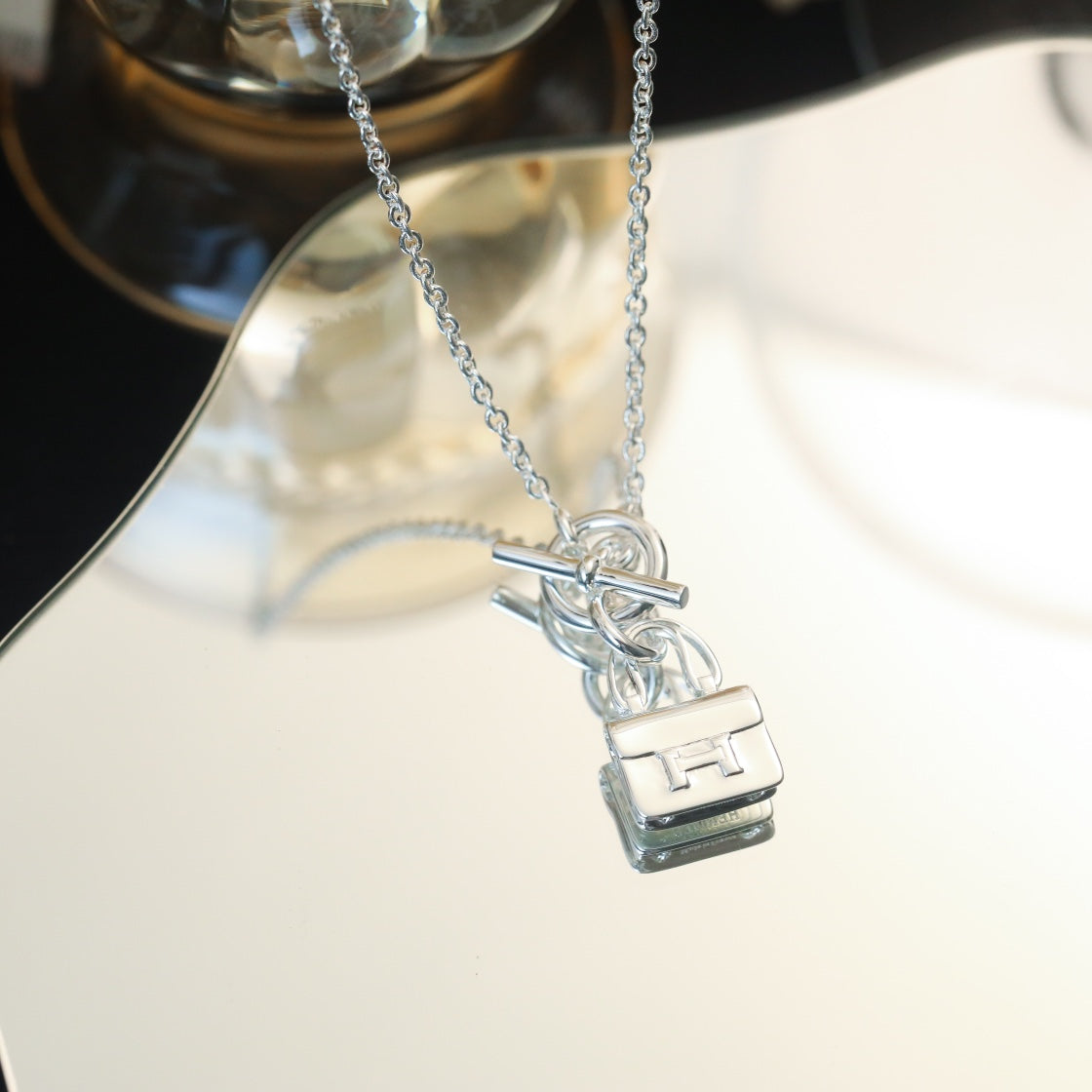 [Ornora Jewelry]POP H PEDANT SILVER NECKLACE