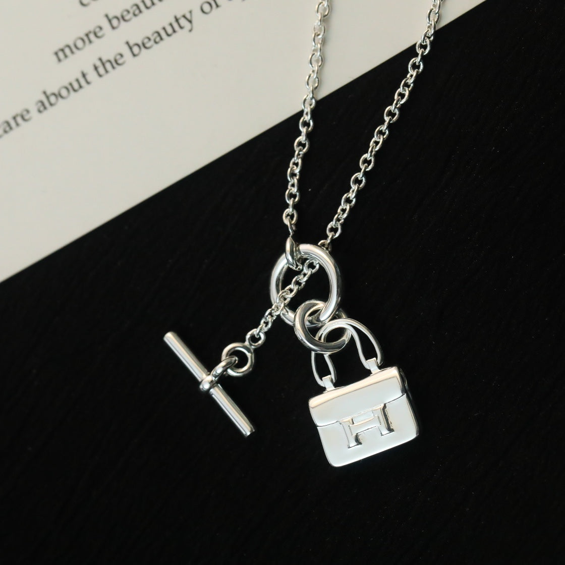 [Ornora Jewelry]POP H PEDANT SILVER NECKLACE