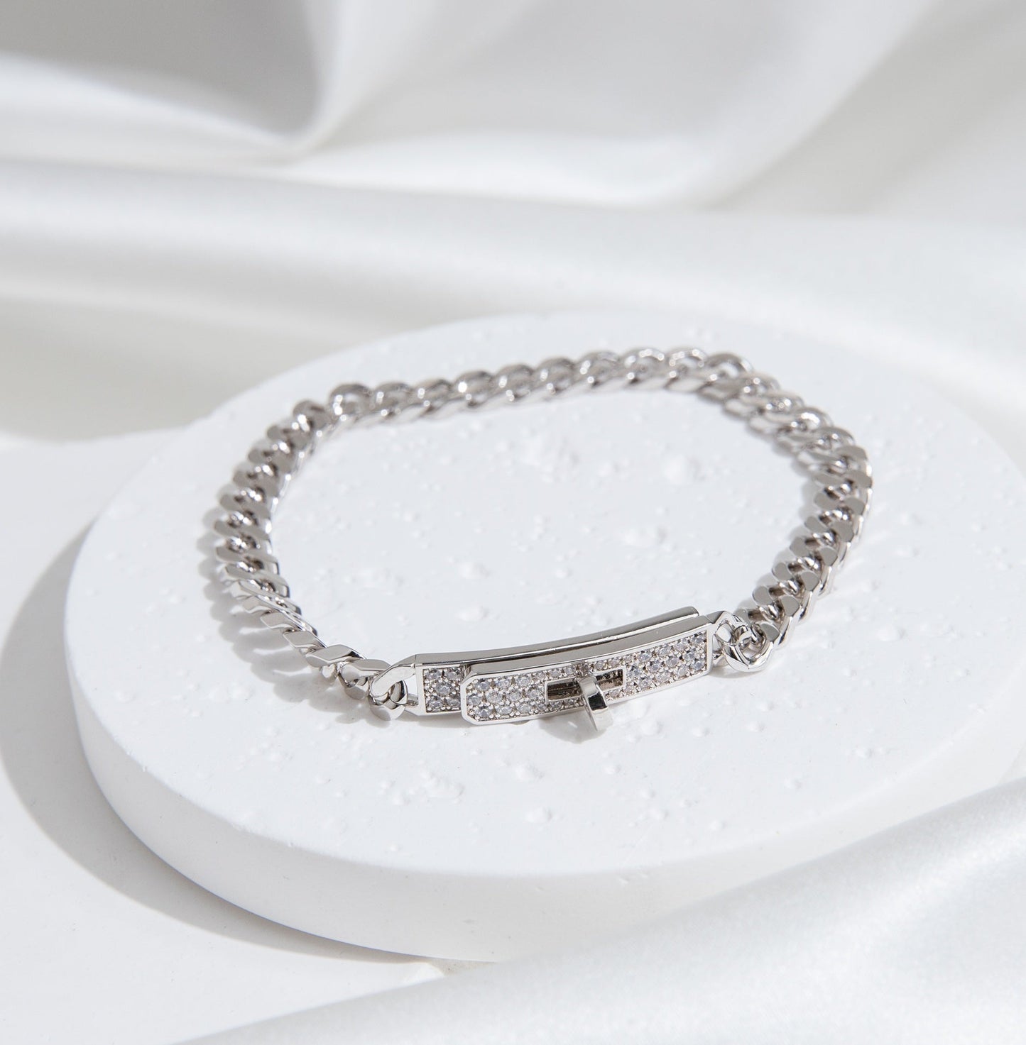 [Ornora Jewelry]KELLY CHAIN SILVER DIAMOND BRACELET
