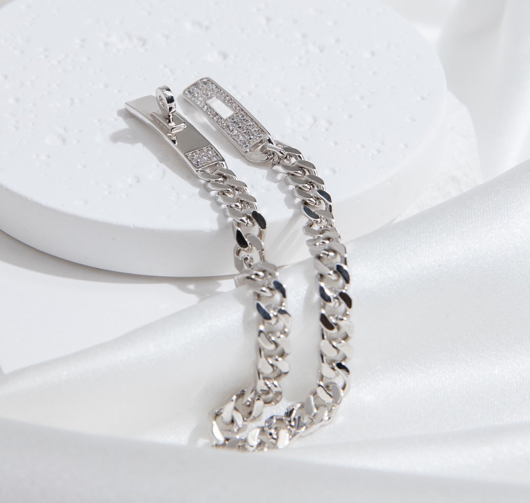 [Ornora Jewelry]KELLY CHAIN SILVER DIAMOND BRACELET