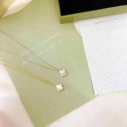 [Ornora Jewelry]CLOVER MINI 9.5MM WHITE MOTHER-OF-PEARL NECKLACE