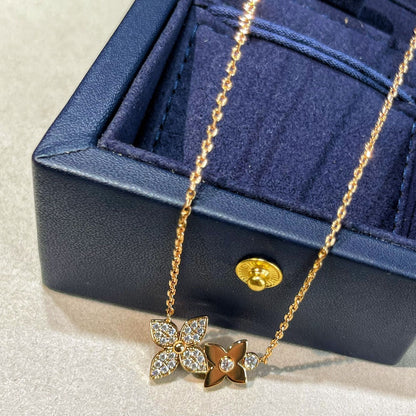 [Ornora Jewelry]STAR BLOSSOM NECKLACE PINK GOLD DIAMONDS