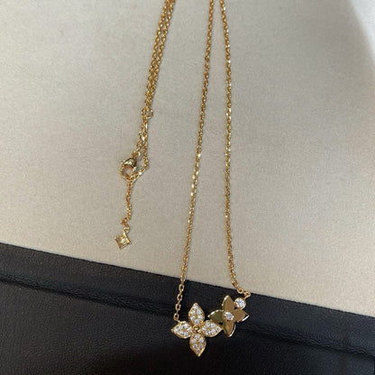 [Ornora Jewelry]STAR BLOSSOM NECKLACE PINK GOLD DIAMONDS