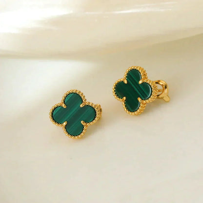 [Ornora Jewelry]CLOVER MEDIUM 1 MOTIFS MALACHITE  EARRINGS