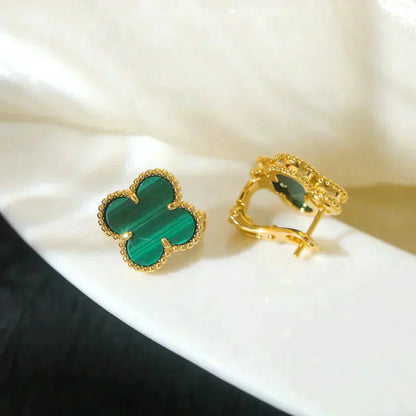 [Ornora Jewelry]CLOVER MEDIUM 1 MOTIFS MALACHITE  EARRINGS