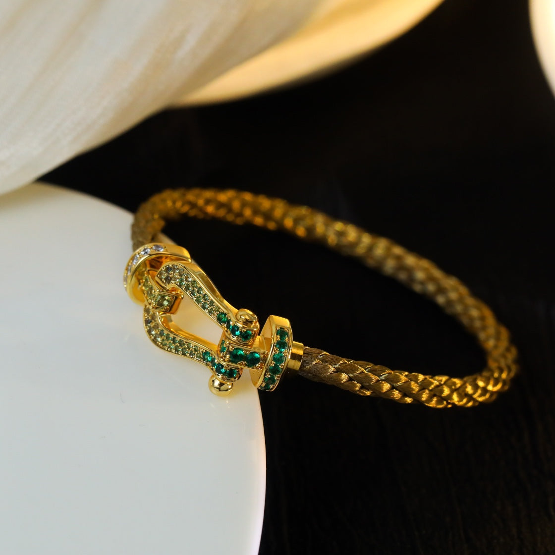 [Ornora Jewelry]FORCE 10 GOLD GREEN DIAMOND PAVED