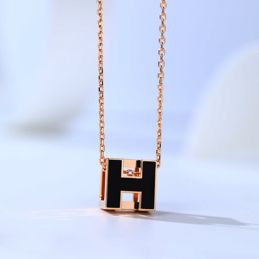 [Ornora Jewelry]H CAGE PINK GOLD NECKLACE