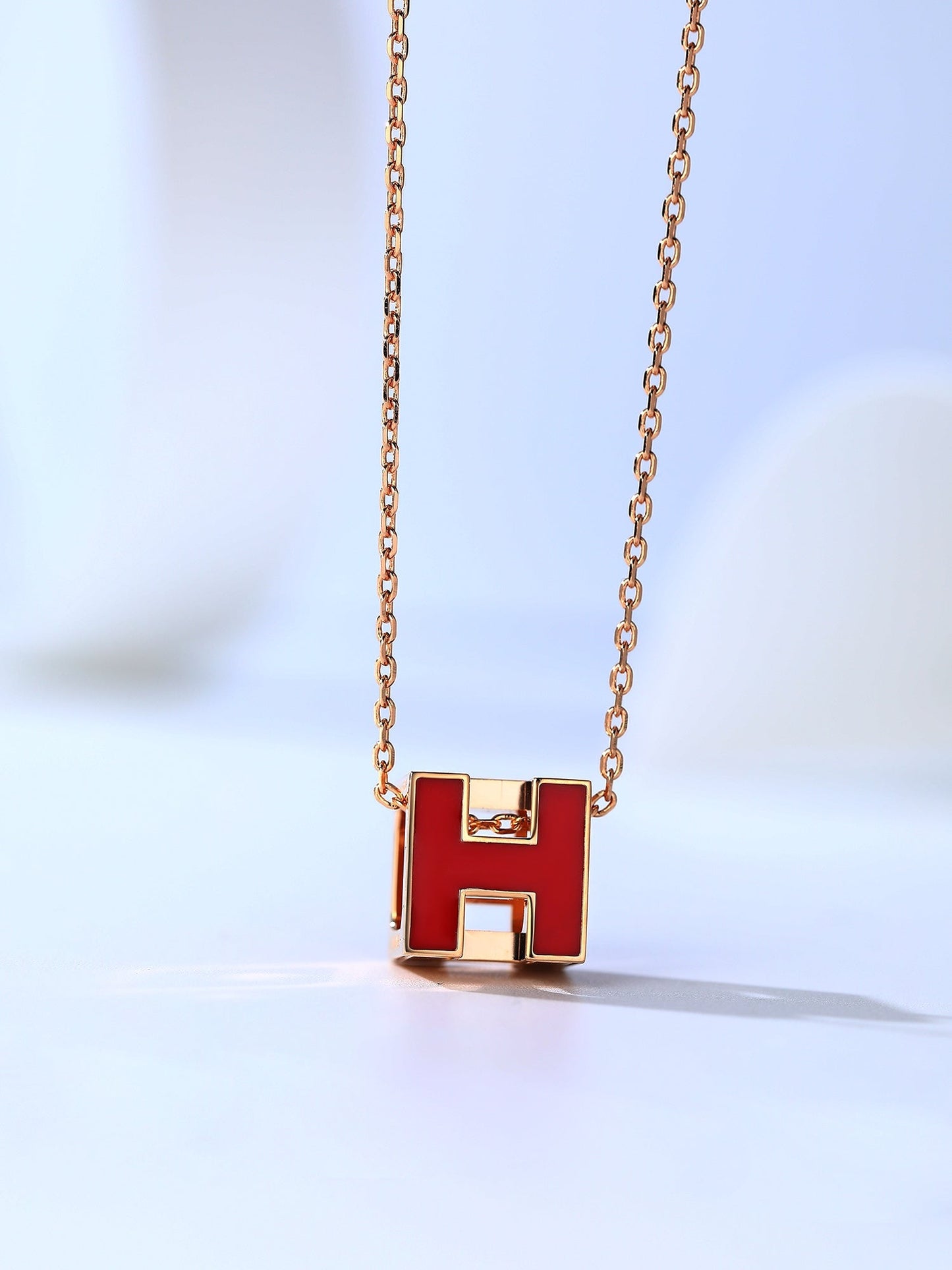 [Ornora Jewelry]H CAGE PINK GOLD NECKLACE
