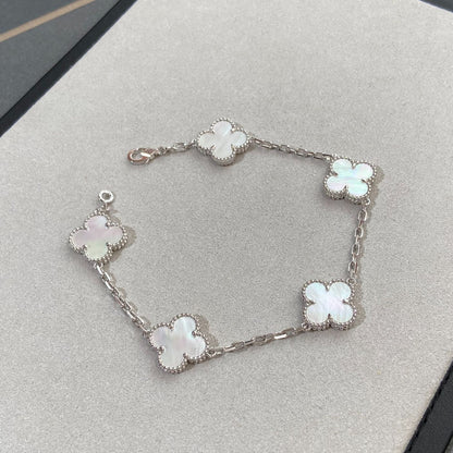 [Ornora Jewelry]CLOVER WHITE PEARL MOP 5 MOTIF BRACELET COLLECTION