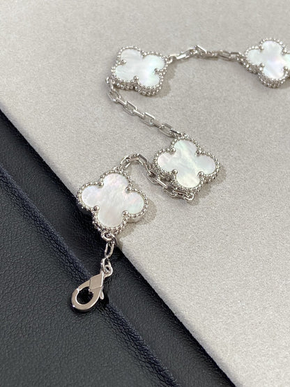 [Ornora Jewelry]CLOVER WHITE PEARL MOP 5 MOTIF BRACELET COLLECTION