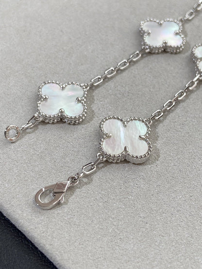 [Ornora Jewelry]CLOVER WHITE PEARL MOP 5 MOTIF BRACELET COLLECTION
