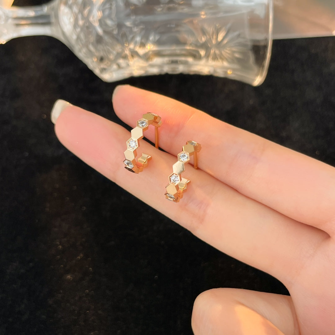 [Ornora Jewelry]BEE LOVE DIAMOND HOOP EARRINGS