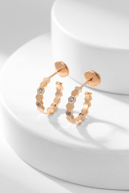 [Ornora Jewelry]BEE LOVE DIAMOND HOOP EARRINGS