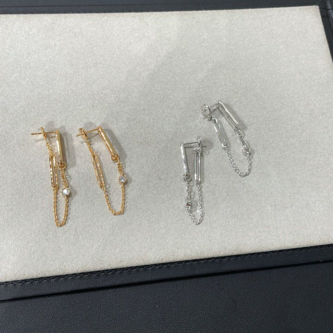 [Ornora Jewelry]CHAINE CHAOS DIAMOND DROP EARRINGS