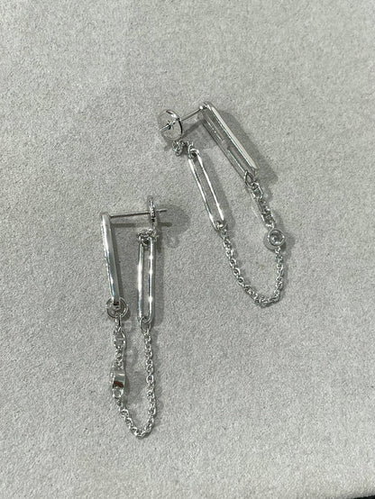 [Ornora Jewelry]CHAINE CHAOS DIAMOND DROP EARRINGS